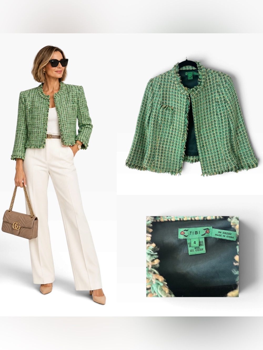 Tibi Tweed Wool Blazer